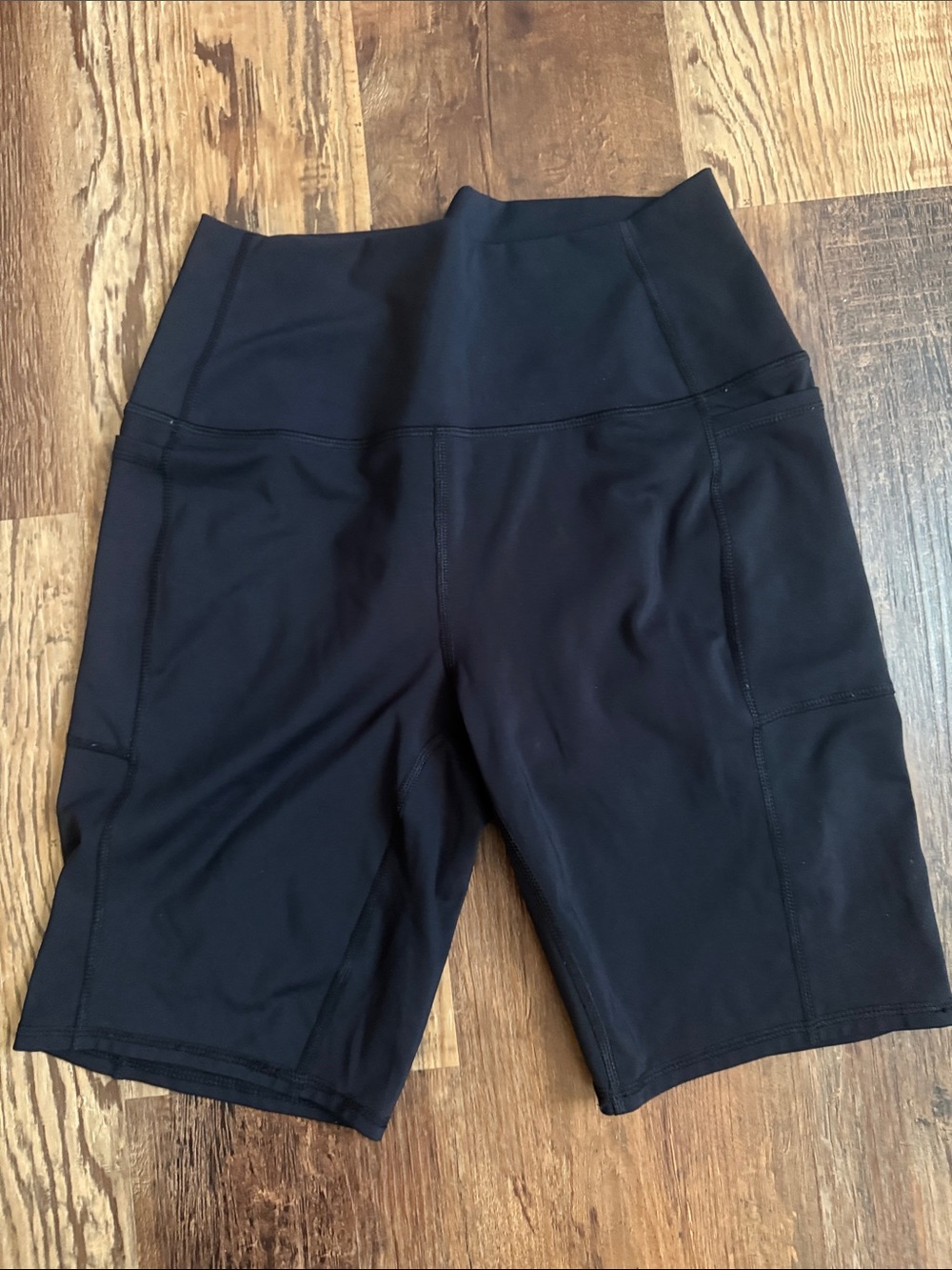 RBX Black High-Rise Bike Shorts with Side Seams